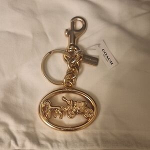 Coach Gold Carriage Keychain Charm